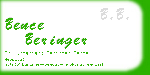 bence beringer business card